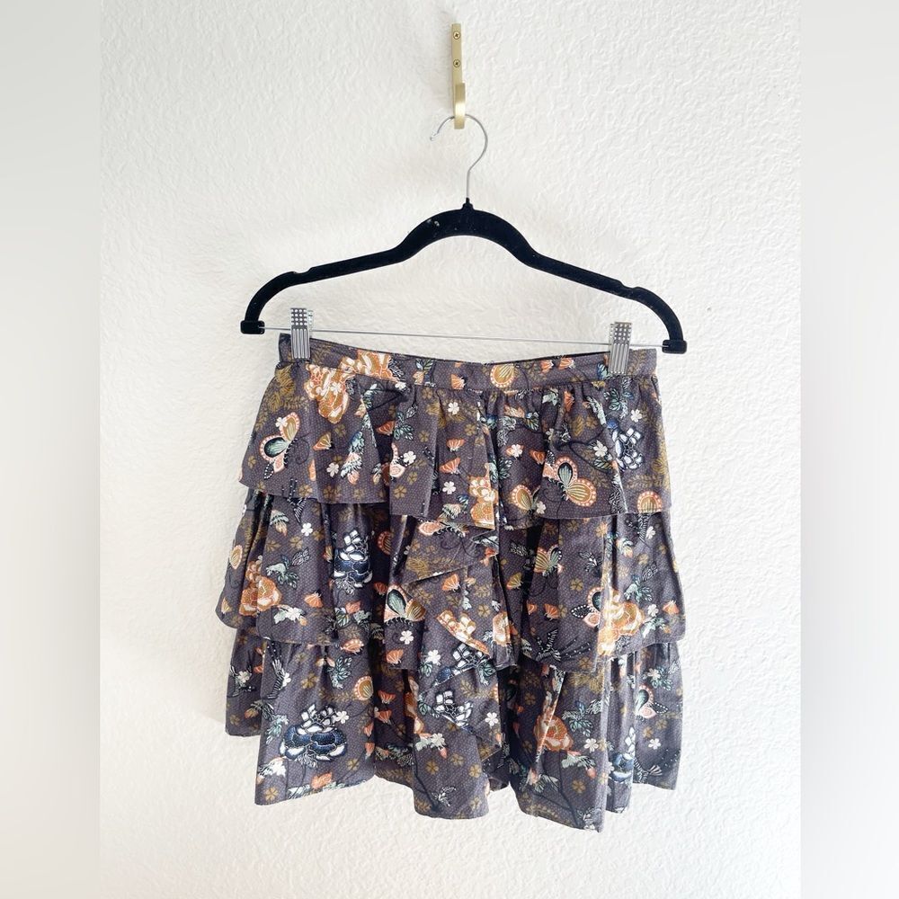 Ulla Johnson Alyssa floral-print ruffled tiered bohemian skirt 4 - Picture 3 of 9